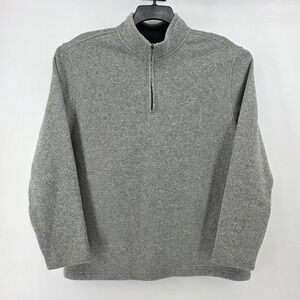 IZOD Mens XL Gray 1/4 Zip Long Sleeve Pullover Sweater‎ Casual